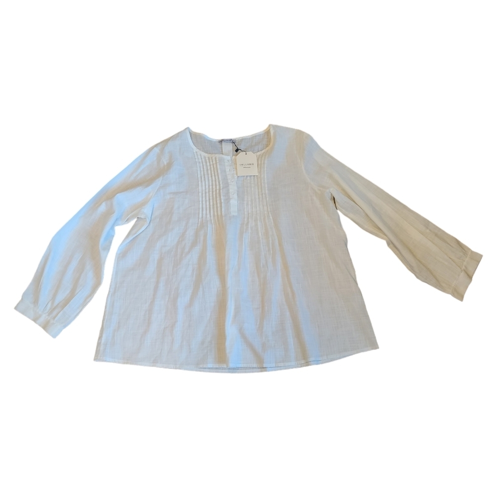 Cellabie Blouse NWT Long Sleeve White  Cotton 2xl